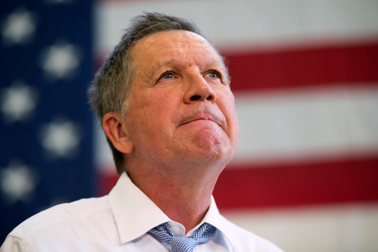 Kasich was meant to accumulate delegates and prove that he was more than a spoiler in the race to stop Trump. (AP Photo/Evan Vucci)