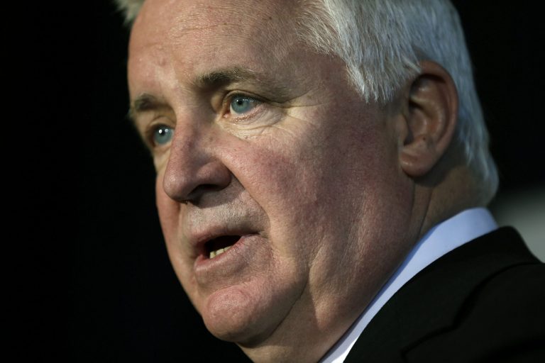 Pennsylvania Gov. Tom Corbett speaks during a news conference discussing his plan to end the state monopoly over the sale of liquor and wine, in Philadelphia in this Jan. 31, 2013 file photo. (AP Photo/Matt Rourke, File)