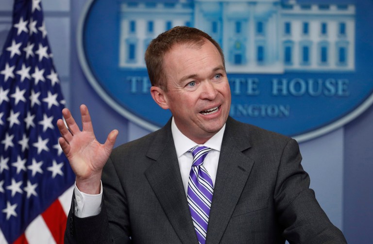 Director of the White House Office of Management and Budget Mick Mulvaney said he's not surprised Democrats are threatening to shut down the government in April over President Trump's request for $1.5 billion to build a wall along the southern border. (AP Photo/Manuel Balce Ceneta, File)