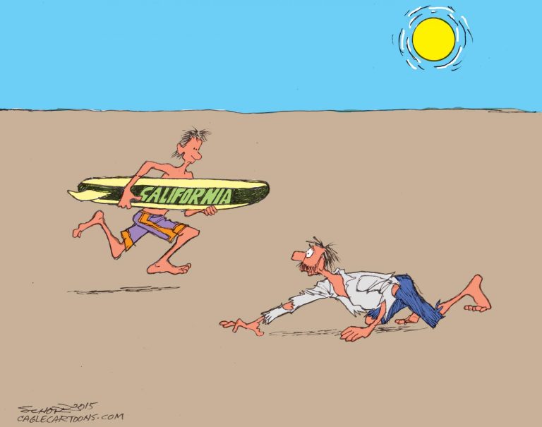 Editorial cartoon: California desert