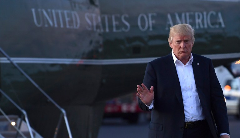 Sanders defended Trump's use of Air Force One -- which costs about $180,000 an hour to operate -- to visit his properties in Florida and New Jersey on 17 weekends. (AP Photo/Susan Walsh)