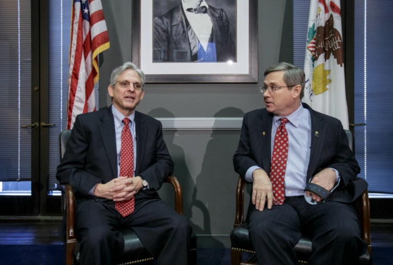 Mark Kirk, of Illinois, who is in a tough re-election battle, outlined the topics he discussed with federal judge Merrick Garland when the two met last week. (AP Photo)