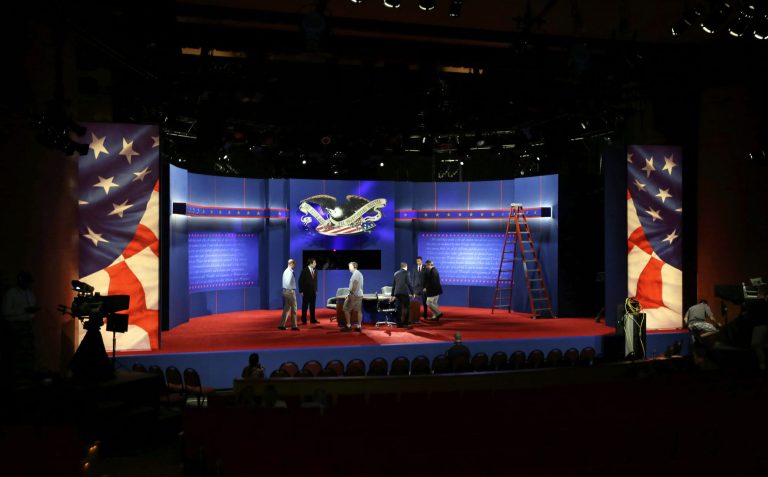 The stage for the third presidential debate (AP Photo)