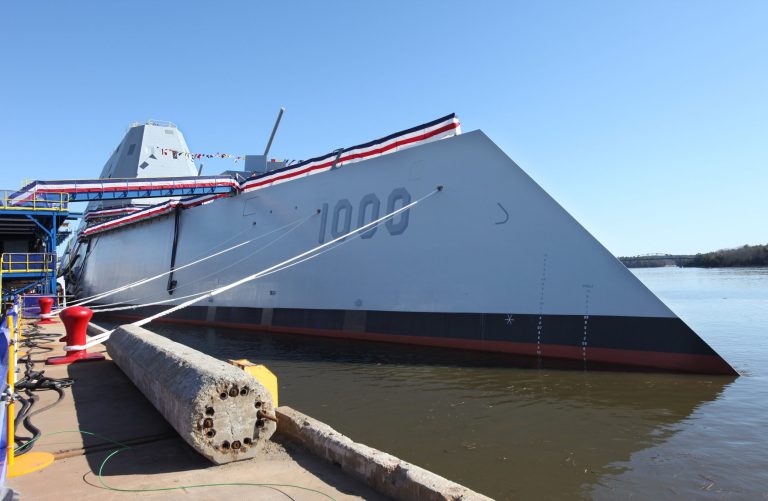 New US Navy destroyer Zumwalt christened in Maine