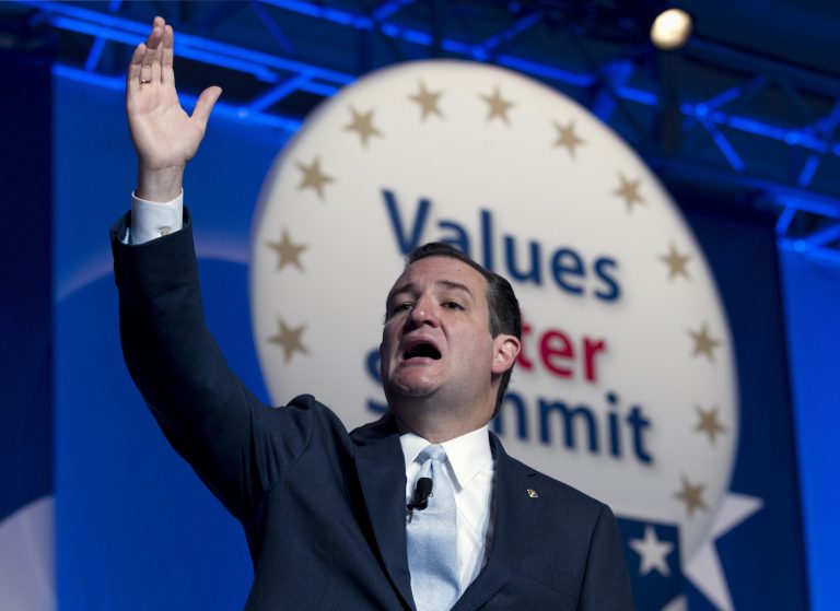 Sen. Ted Cruz, R-Texas, addresses the Values Voter Summit, held by the Family Research Council Action in Washington, D.C. (AP Photo/Jose Luis Magana)
