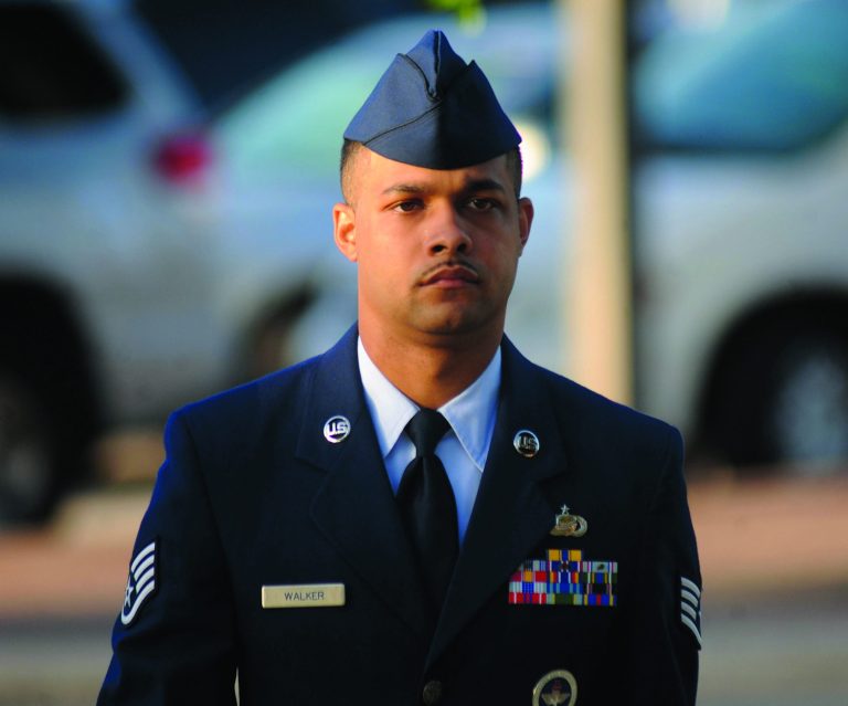 Air Force Staff Sgt. Luis Walker arrives for the fourth day of his trial at Lackland Air Force Base in San Antonio, Texas, Friday, July 20, 2012. Walker is accused of sexually assaulting 10 basic trainees, with charges ranging from rape and aggravated sexual assault to obstructing justice and violating rules of professional conduct. If convicted, he could be sentenced to life imprisonment. (AP Photo/San Antonio Express News, Billy Calzada)