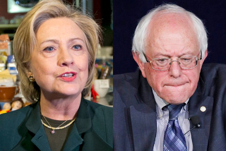Hillary Clinton and Bernie Sanders blamed Donald Trump for the violence at his rallies. (AP Photos)