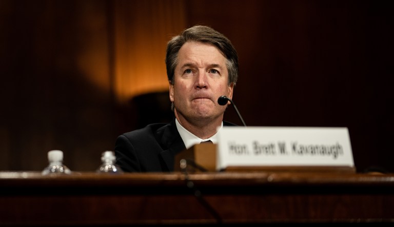 Supreme Court nominee Brett Kavanaugh pauses while speaking during a Senate Judiciary Committee hearing in Washington, D.C., on Thursday, Sept. 27, 2018.