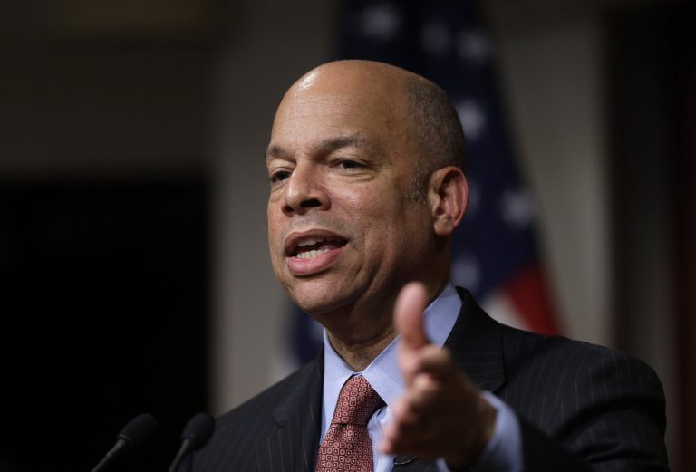 Johnson thanked the Secret Service for securing the nuclear conference and White House Easter egg roll. (AP Photo/Steven Senne)