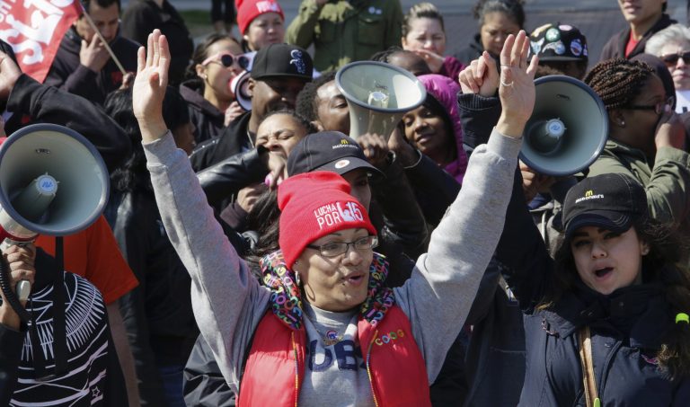 Labor Department filings show the union has lost 8,000 dues-paying members and $4 million in revenue. (AP Photo/Teresa Crawford)