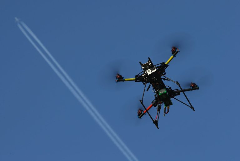 Federal law that allows the Transportation Department authority to allow certain drones to operate outside of restricted national airspace and below 200 feet. (Getty Images file)