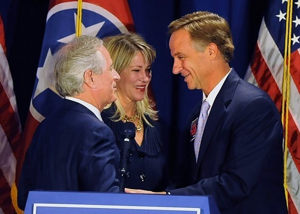 Moderate Republicans like Sen. Bob Corker ( left), with his wife, Elizabeth, and Gov. Bill Haslam are being urged to consider a 2016 Republican presidential bid. AP Photo