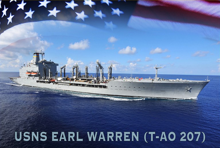 The USNS Earl Warren will be the newest ship named in the John Lewis class of oilers. (U.S. Navy photo illustration/Petty Officer 1st Class Armando Gonzales)