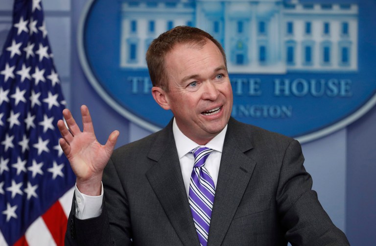 Budget Director Mick Mulvaney is preparing options for reforming entitlement programs to present to Trump after the pending government spending battle is over. (AP Photo/Manuel Balce Ceneta)