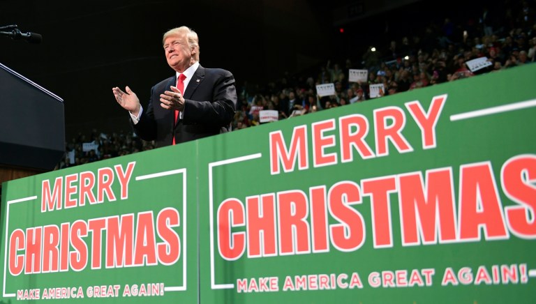 Trump gave Christians hope by putting the Christ back in Christmas, just like Obama gave Muslims hope by putting the Bara(c)k back in 