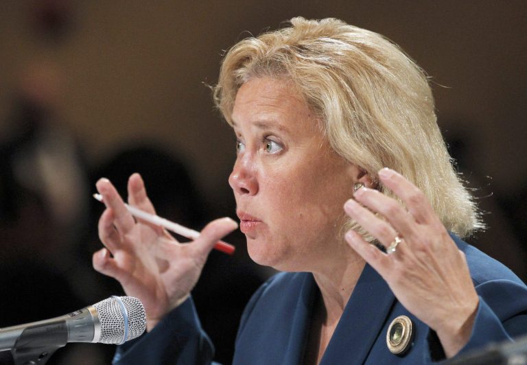 Sen. Mary Landrieu, D-La., speaks during a meeting of the National Commission on the BP Deepwater Horizon Spill and Offshore Drilling in Washington in September 2010. (AP Photo/Manuel Balce Ceneta)