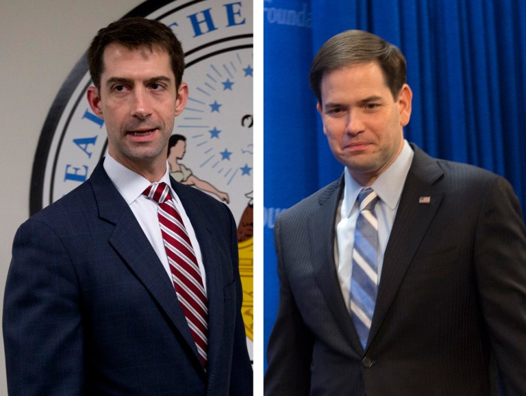 Sens. Marco Rubio, R-Fla., and Tom Cotton, R-Ark., are the chief sponsors of a new bill, which comes in response to the Obama administration's decision to restore diplomatic relations with Cuba and remove them from a terrorism watch list.