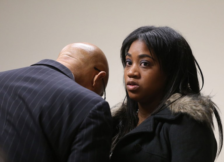 Kayla McKelvey pleaded guilty to a charge of creating a false public alarm. (Andrew Miller/NJ Advance Media via AP, Pool, File)