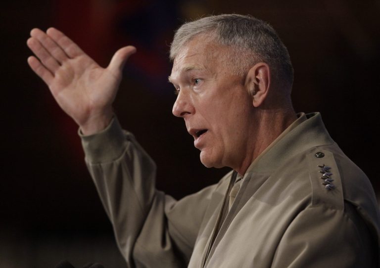 Former Marine Corps Commandant Gen. James Conway doesn't believe women are naturally suited to operate in combat roles. (AP File)