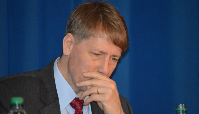 Richard Cordray is facing allegations that he has broken federal law as he prepares to run for governor while also serving as CFPB director. (AP Photos/Russell Contreras)