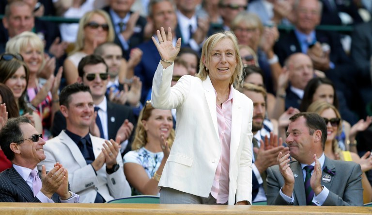 Former Grand Slam champion Martina Navratilova wrote a letter Thursday in an Australian paper attacking Margaret Court, winner of 24 Grand Slam titles. (AP Photo/Tim Ireland)