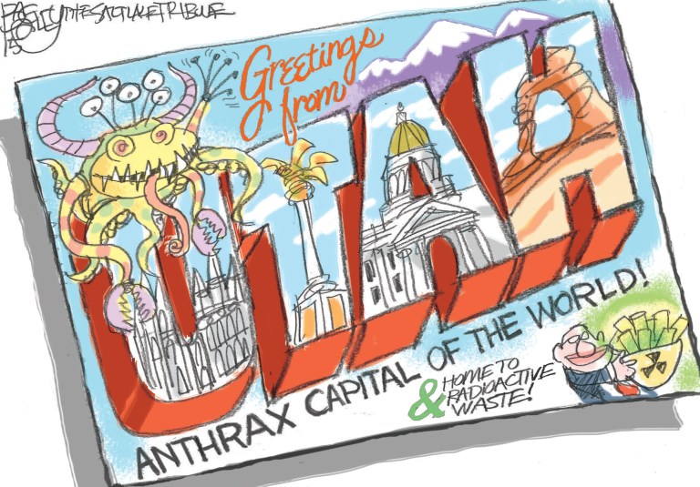 Editorial cartoon: Utah’s radioactive