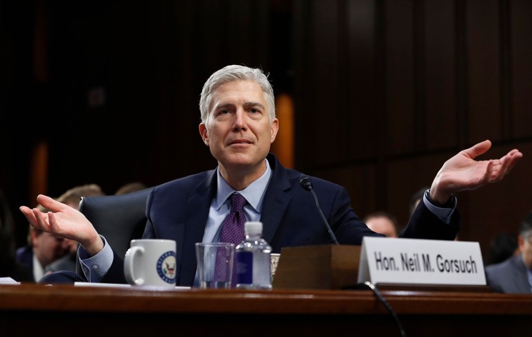 One issue that keeps coming up in Neil Gorsuch's Supreme Court nomination is that of corporate personhood. (AP Photo/Pablo Martinez Monsivais)