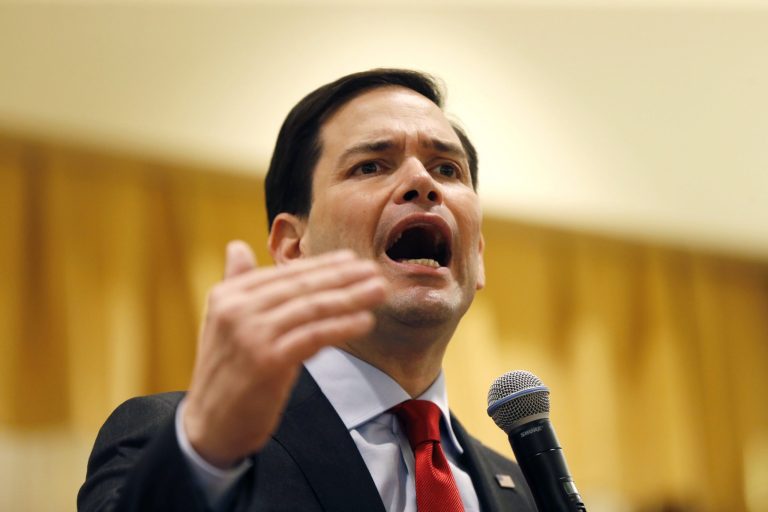—œ(W)hat I’m not going to do over the next six months is sit there and just be taking shots at him,—&pound; Rubio said. (AP Photo/Gerald Herbert)