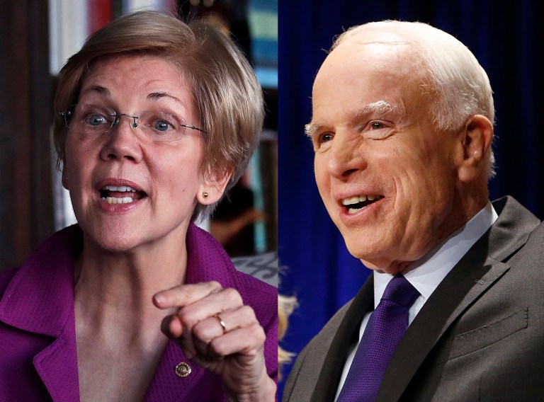 McCain and Warren will likely be able to team up if they can focus on protecting the warfighter. (AP Photo/Charles Krupa)