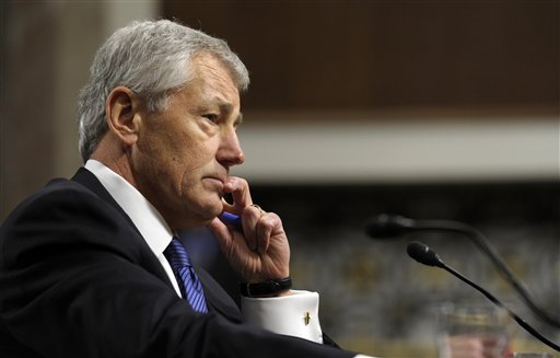 FILE - In this Jan. 31, 2013 file photo, former Nebraska Republican Sen. Chuck Hagel, President Obama's choice for defense secretary, testifies before the Senate Armed Services Committee during his confirmation hearing on Capitol Hill in Washington. Hagel has lined up the necessary votes for the Senate to confirm him next week to be the nation's next defense secretary, after a senior Republican lawmaker said he will back President Barack Obama's choice. Barring any new developments, five-term Sen. Richard Shelby of Alabama said he would vote for his fellow Republican.  (AP Photo/Susan Walsh, File)