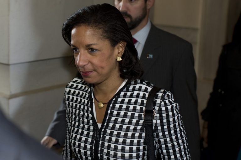   FILE - This Nov. 28, 2012 file photo shows UN Ambassador Susan Rice leaving a meeting on Capitol Hill in Washington. Rice has withdrawn from consideration for secretary of state. (AP Photo/ Evan Vucci, File)  