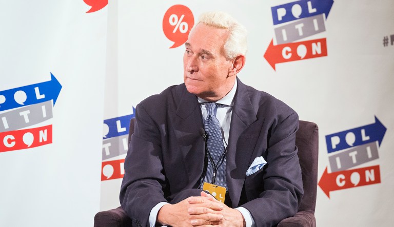 Former Trump campaign adviser Roger Stone believes special counsel Robert Mueller is working to indict President Trump with a process crime regarding his dismissal of ex-national security adviser Michael Flynn or former FBI Director James Comey. (Photo by Colin Young-Wolff/Invision/AP)