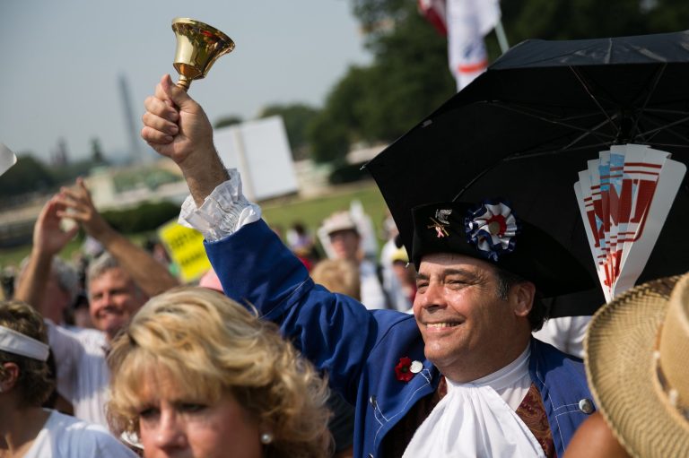 Tea Party activists rally in front of the Capitol building on Sept. 10. (Drew Angerer/Getty Images)
