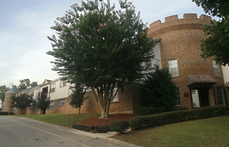 This photo taken June 11, 2014 shows the Berkshire Manor Apartments in Tallahassee, Fla., one location where the 