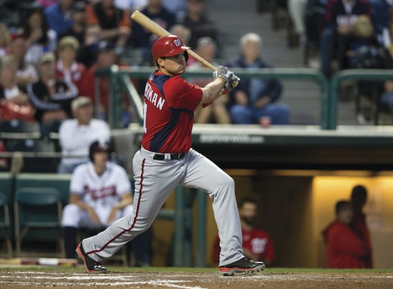 Evan Vucci/AP
Four cortisone shots in Ryan Zimmerman's shoulder last year allowed him to hit .319 with 17 home runs after the All-Star break.