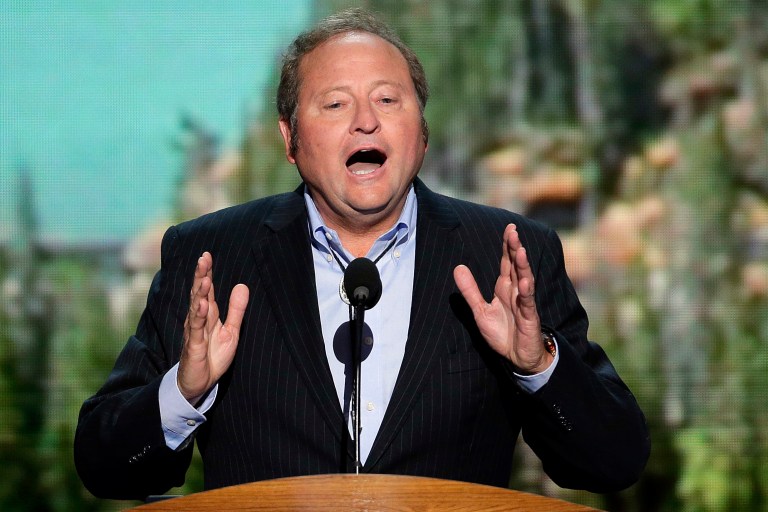 Then-Montana Gov. Brian Schweitzer addresses the Democratic National Convention in Charlotte, N.C., on Sept. 6, 2012. (AP Photo/J. Scott Applewhite, File)