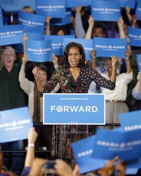  First Lady Michelle Obama campaigning at Loudoun County Fairgrounds / AP 