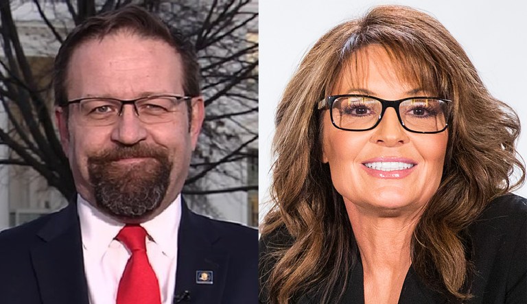 A super PAC plans to bring in Sebastian Gorka and Sarah Palin for an Alabama Senate candidate Roy Moore rally just days ahead of the special election. (Screenshot and AP Photo)