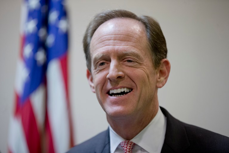 Sen. Pat Toomey's campaign announced Thursday that they raised $3.1 million over the past three months. (AP Photo/Matt Rourke)