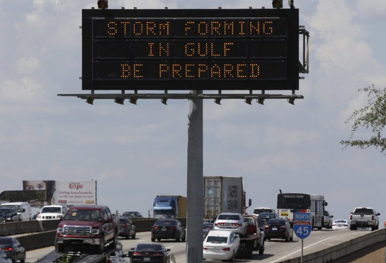 President Trump live-tweeted on Friday updates about Hurricane Harvey, a storm that is strengthening as it makes its way through the Gulf of Mexico and is threatening the southern coasts of Texas and Louisiana. (AP Photo/David J. Phillip)