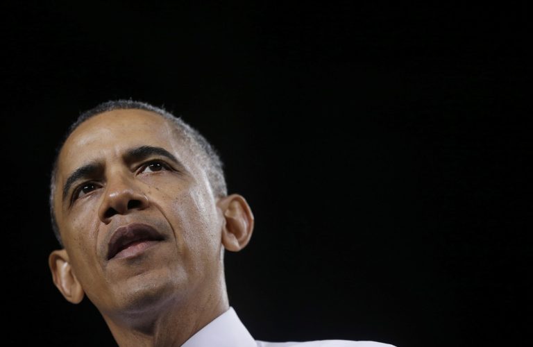 President Barack Obama speaks at ArcelorMittal, a steel mill in Cleveland, Thursday, Nov. 14, 2013. Obama visited the steel mill to discuss the economy and manufacturing. From Ohio the president will travel to Philadelphia to raise campaign money benefiting the Democratic Senatorial Campaign Committee (DSCC). (AP Photo/Pablo Martinez Monsivais)