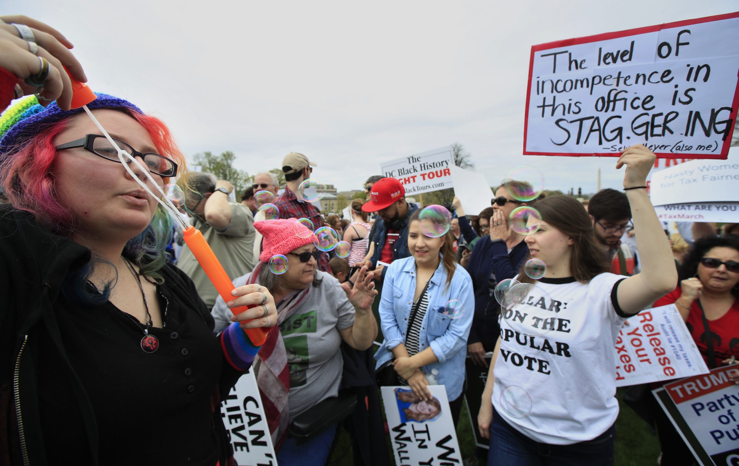 Tax Day inspires marches nationwide calling on Trump to release his returns