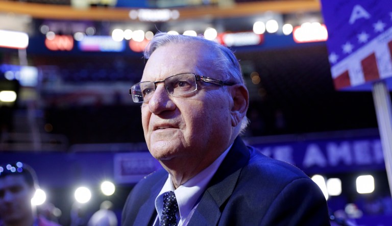 Joe Arpaio, the polarizing yet iconic former Arizona sheriff, beloved by many conservatives for his hawkish immigration policies, presents an alternative in the upcoming GOP Senate primary to Kelli Ward and Rep. Martha McSally. (AP Photo/John Locher)
