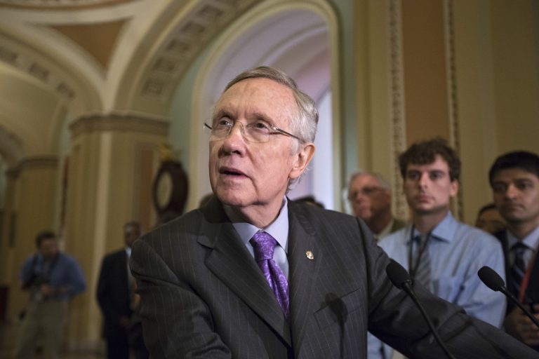 AP file Senate Majority Leader Harry Reid, D-Nev., was called out by Communications Workers of America President Larry Cohen over Reid's lack of progress on filibuster reform.
