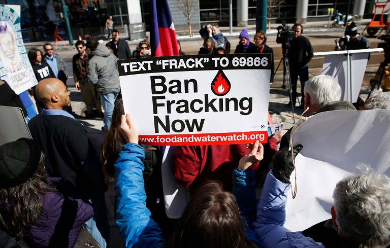 Environmental groups delivered two separate anti-fracking petitions to the Colorado secretary of state on Monday under a tight deadline to be included on the ballot in November. (AP Photo/David Zalubowski, file)