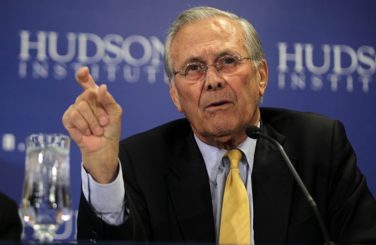 In a recent interview with the Times of London, Rumsfeld's comments showed a dramatic shift in opinion regarding the war.Â (Getty File Photo)Â 