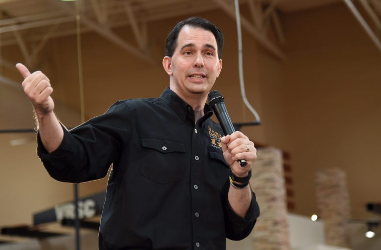 U.S. presidential candidate and Wisconsin Gov. Scott Walker speaks at Red Rock Harley-Davidson on July 14, 2015 in Las Vegas, Nev. (Ethan Miller/Getty Images)