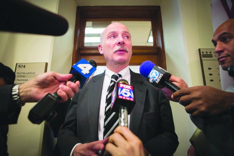 Graeme Jennings/Examiner
D.C. Council Chairman Phil Mendelson holds a press conference on Thursday regarding fellow Council member Jim Graham.