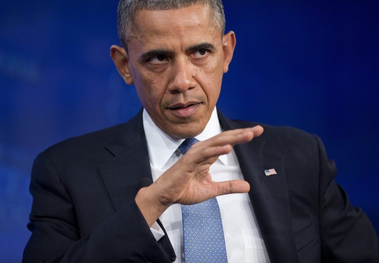 President Barack Obama gestures while speaking at the Wall Street Journal CEO Council annual meeting in Washington, Tuesday, Nov. 19, 2013. Obama answered questions on the economy, the problems with the new health care law roll out, immigration reform, and negotiations with Iran over their nuclear program. (AP Photo/ Evan Vucci)