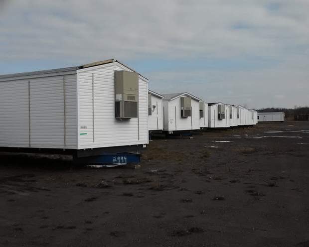 FEMA trailers at a staging area in Coblesville, N.Y., from which numerous trailers were auctioned off as 